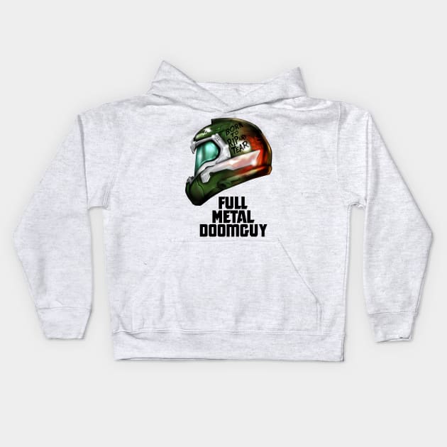 Full Metal Doomguy Kids Hoodie by demonigote